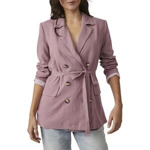 Free People Olivia Blazer Linen Belted Pink